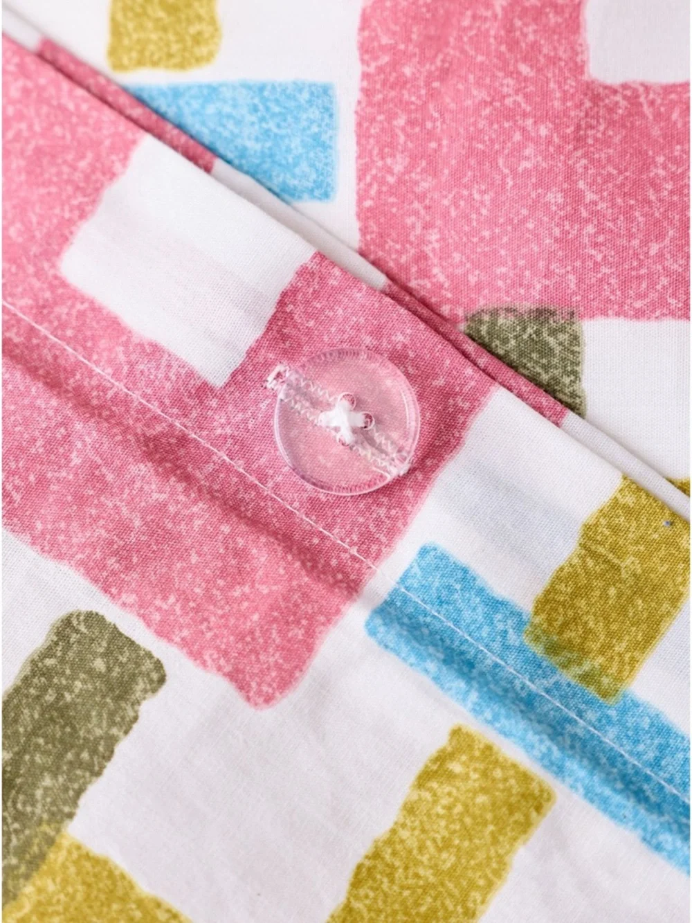 Assorted Geometric Cotton Duvet Cover – Pink & Blue Pattern